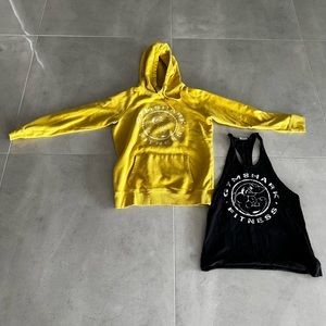 Lot of Gym Shark Hoodie and Muscle Tank Size Medium